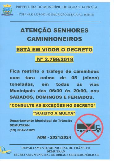 Informativo Tráfego de Caminhões