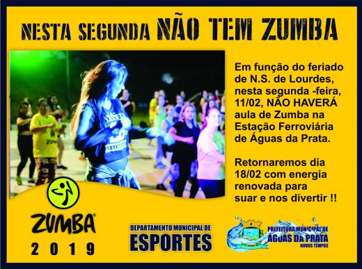 NESTA SEGUNDA NÃO TEM ZUMBA EM FUNÇÃO DO FERIADO