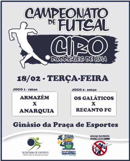 SEGUEM AS DISPUTAS DO TORNEIO CIRO RODRIGUES NO GINÁSIO DE ESPORTES
