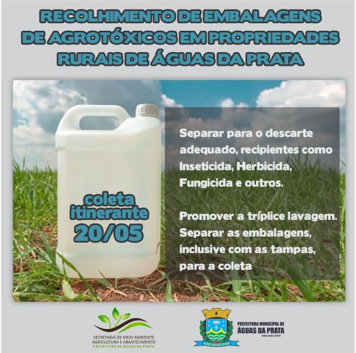 SECRETARIA DE MEIO AMBIENTE FAZ RECOLHIMENTO DE EMBALAGENS DE AGROTÓXICOS NA ZONA RURAL