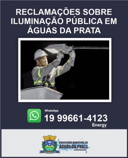 TELEFONE COM WHATSAPP DA EMPRESA DE ILUMINAÇÃO PÚBLICA ESTÁ DISPONÍVEL