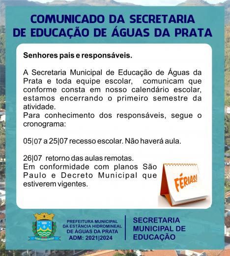 Aviso da Secretária de Educação