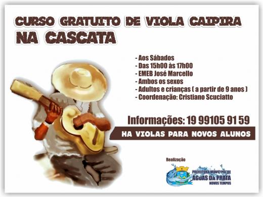 OFICINA GRATUITA DE VIOLA CAIPIRA RETOMA AS ATIVIDADES NA CASCATA
