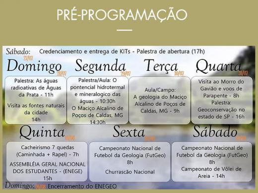 XLI ENEGEO ACONTECE EM ÁGUAS DA PRATA A PARTIR DE SÁBADO