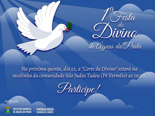 COROAÇÃO DO DIVINO NA QUINTA VAI SER NO SÃO JUDAS TADEU