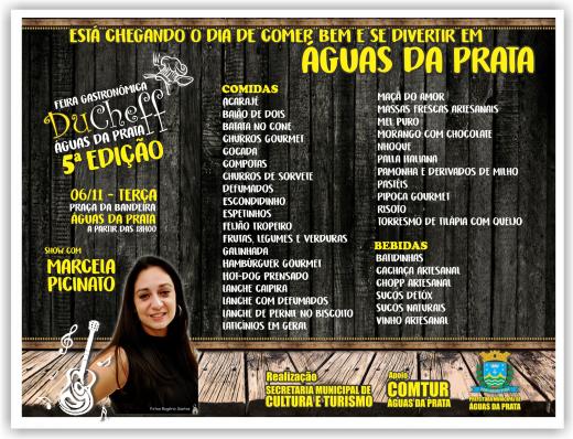 VEM AÍ A 5ª EDIÇÃO DA FEIRA GASTRONÔMICA DE ÁGUAS DA PRATA