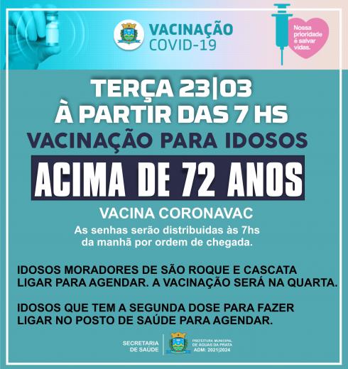 Vacinação Idosos acima de 72 anos