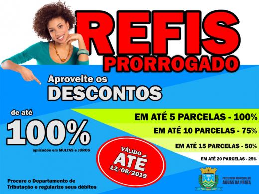 PREFEITURA DE ÁGUAS DA PRATA PRORROGA O PRAZO DO REFIS 2019