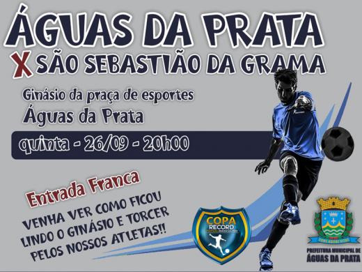 COPA RECORD DE FUTSAL: ÁGUAS DA PRATA X SÃO SEBASTIÃO, NESTA QUINTA