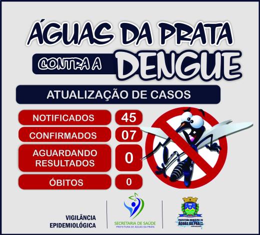 DENGUE: 7 CASOS CONFIRMADOS EM ÁGUAS DA PRATA