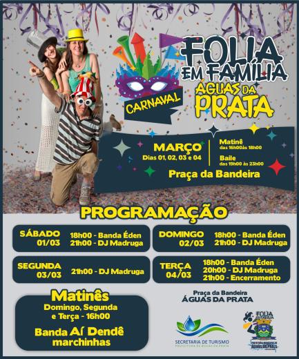 “FOLIA EM FAMÍLIA”: ÁGUAS DA PRATA DEFINE PROGRAMAÇÃO DO CARNAVAL 2025