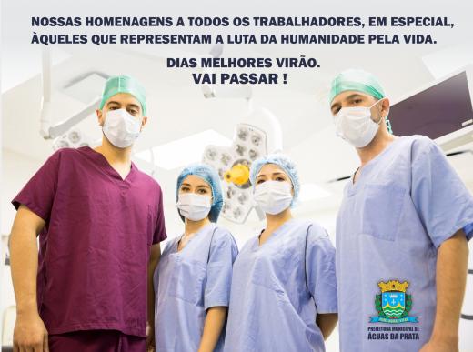 PREFEITURA CUMPRIMENTA TRABALHADORES ATRAVÉS DO PESSOAL DA SAÚDE