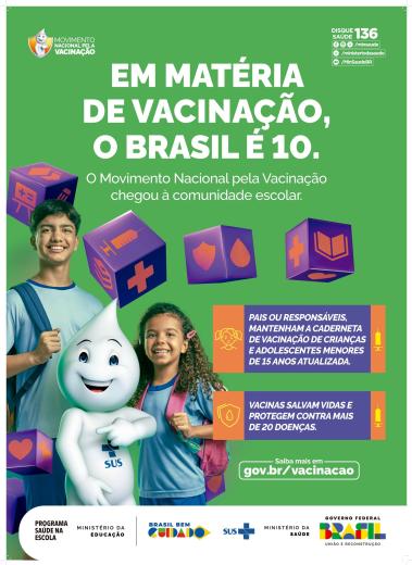 VACINAÇÃO NAS ESCOLAS DE ÁGUAS DA PRATA COMEÇA DIA 21