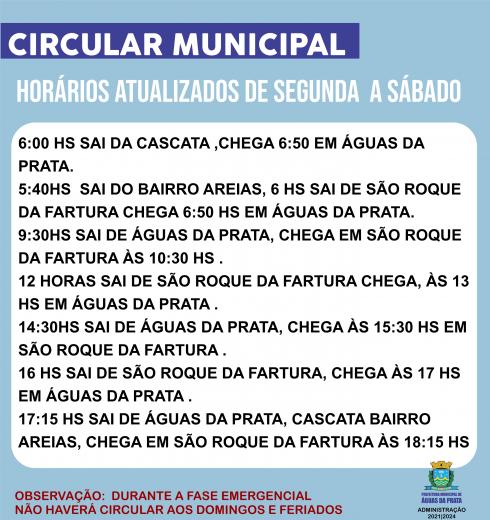 Horário Atualizado do Circular Municipal