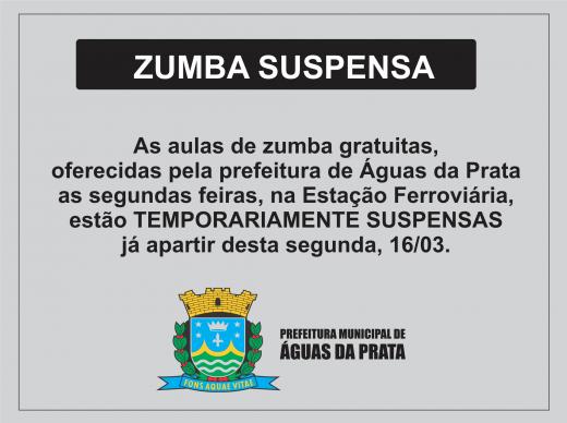 AULAS DE ZUMBA NA ESTAÇÃO ESTÃO SUSPENSAS A PARTIR DESTA SEGUNDA