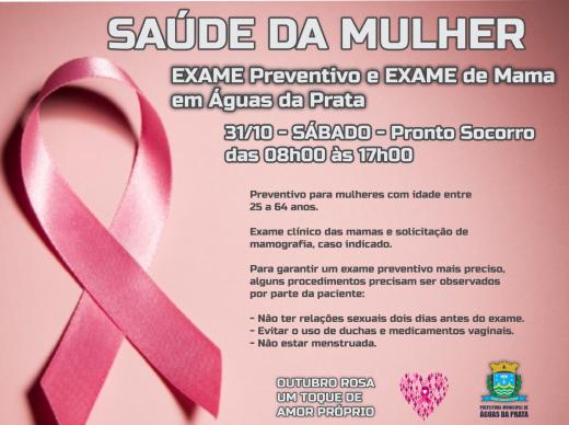SAÚDE DA MULHER: MUTIRÃO DE EXAMES PREVENTIVO E DE MAMOGRAFIA