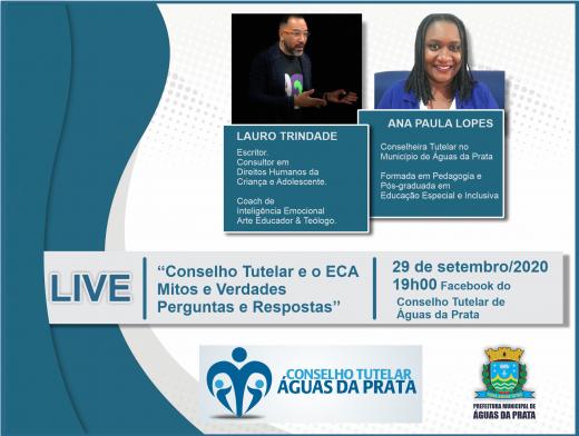 CONSELHO TUTELAR PROMOVE LIVE NO FACEBOOK NESTE DIA 29
