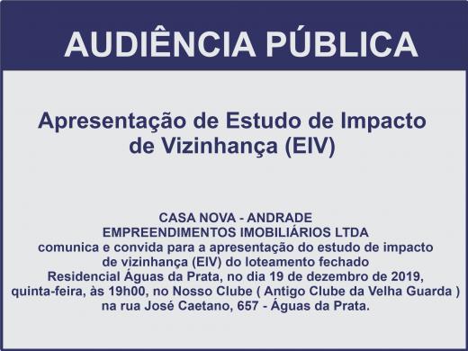 AUDIÊNCIA PÚBLICA: NOTÍCIA DE INTERESSE DA POPULAÇÃO
