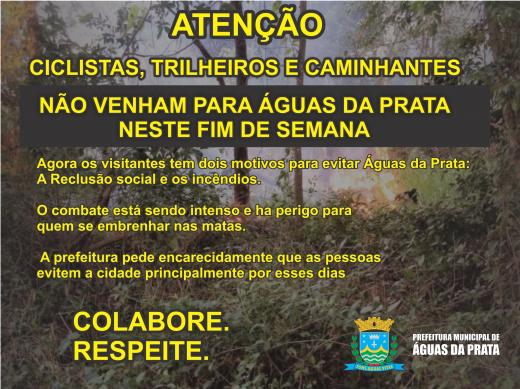 PREFEITURA PEDE QUE VISITANTES EVITEM A CIDADE NESTE FIM DE SEMANA