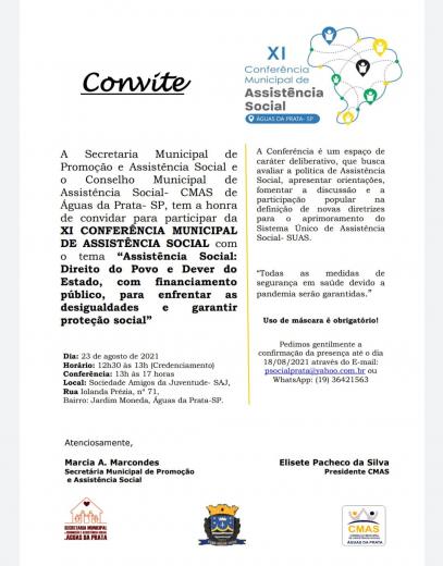 Comunicado da Secretaria de Assistência e Promoção Social