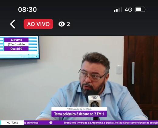 PREFEITO É ENTREVISTADO NA RÁDIO 92 FM SOBRE LICITAÇÃO DAS RODOVIAS
