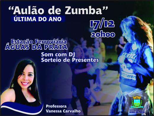ÚLTIMO “AULÃO DE ZUMBA” DO ANO VAI SER DIA 17 NA ESTAÇÃO