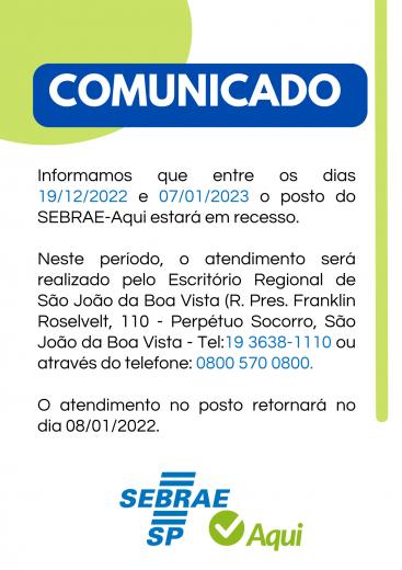 COMUNICADO DO SEBRAE