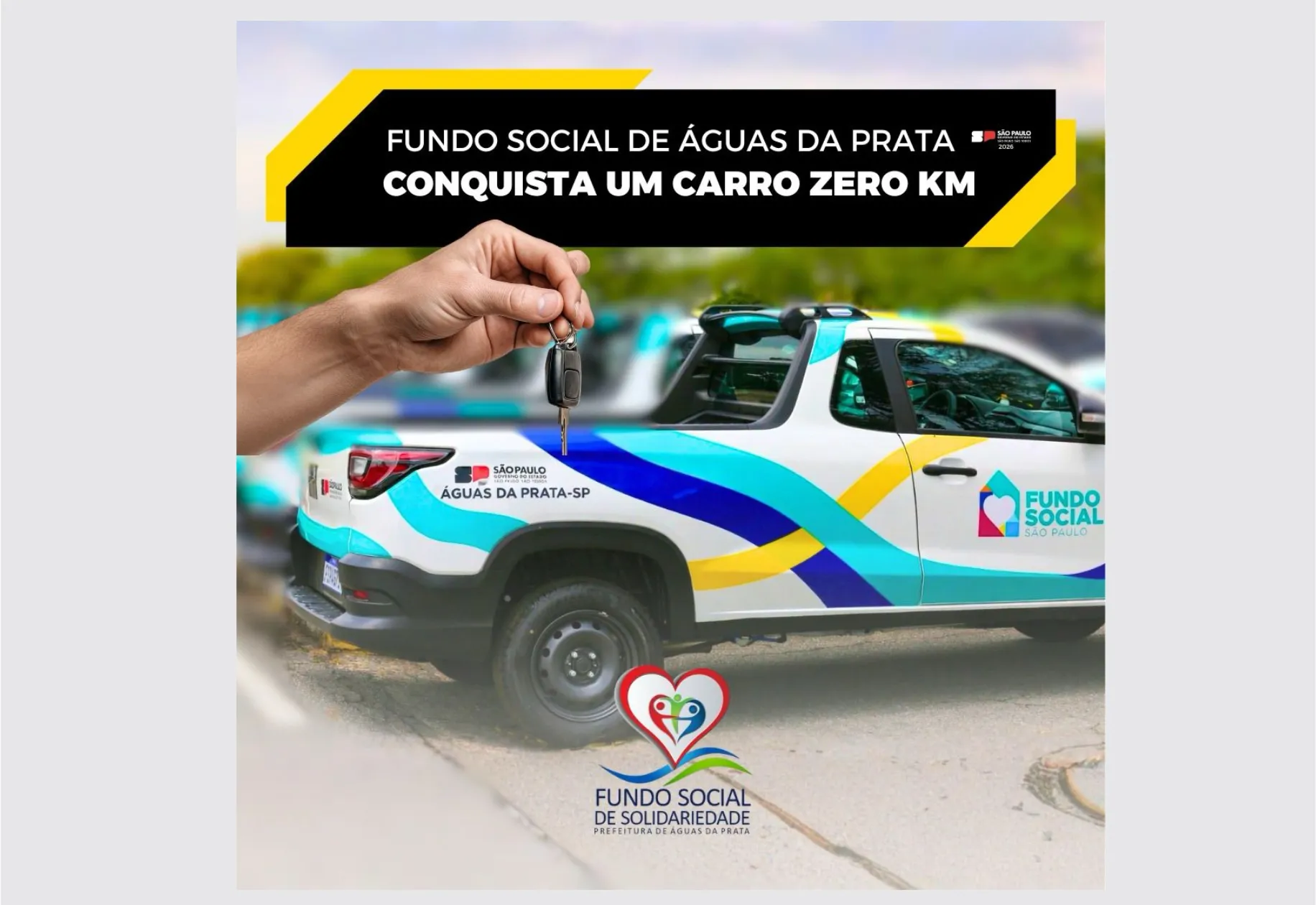 FUNDO SOCIAL DE ÁGUAS DA PRATA É CONTEMPLADO COM CARRO ZERO