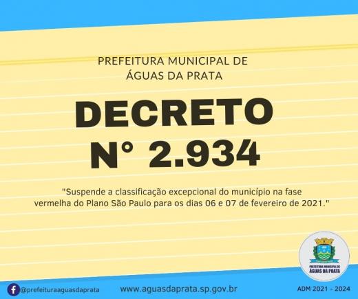 Suspensão da Fase Vermelha nos dias 6 e 7 de fevereiro de 2021