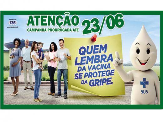 CAMPANHA DE VACINAÇÃO COTRA A GRIPE É PRORROGADA MAIS UMA VEZ