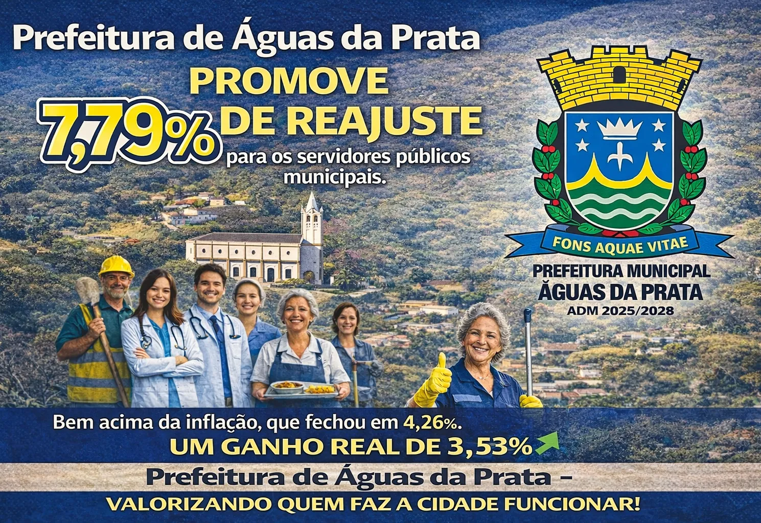 REAJUSTE PARA SERVIDORES  MUNICIPAIS SUPERA INFLAÇÃO