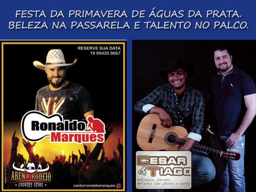 FESTA DA PRIMAVERA TERÁ SHOWS COM RONALDO MARQUES E CESAR E THIAGO