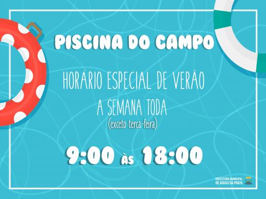 PISCINA DA PRAÇA DE ESPORTES AGORA FUNCIONA ATÉ AS 18h00